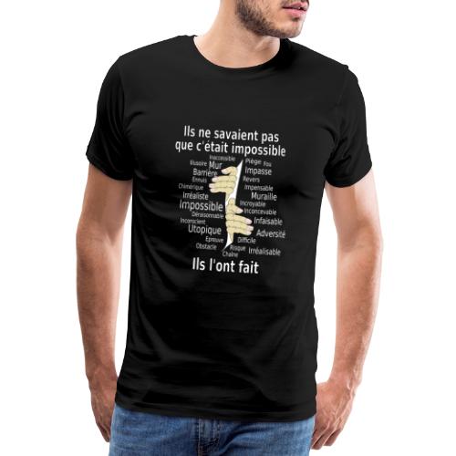 Impossible et fait Hommes mains Fond Sombre - T-shirt Premium Homme