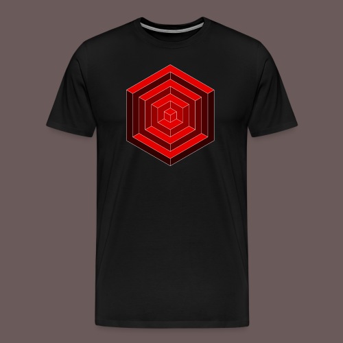 Hexagon Cube - Herre premium T-shirt