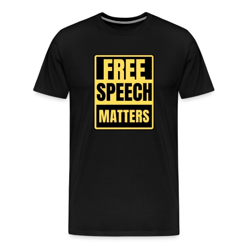 Sanan vapaus merkkaa - keltainen pohja - Miesten premium t-paita