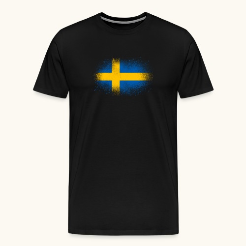 Szwecja Grunge Szwedzka flaga Śmieszny prezent - Koszulka męska Premium