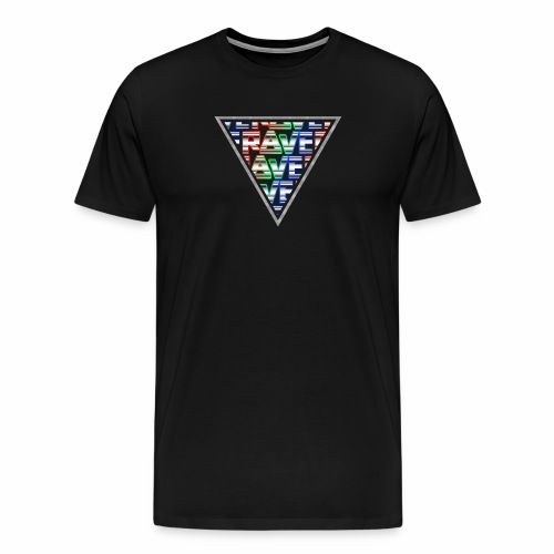 Rave Minimal Logo Techno Events Regenbogen Farben - Männer Premium T-Shirt
