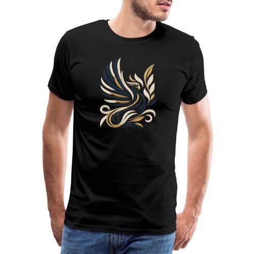 Golden Phoenix Embroidery Tee - Men's Premium T-Shirt