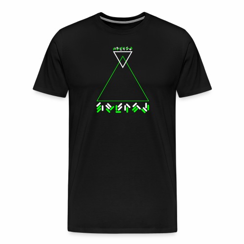 Dreiecke Alien Schrift Sci-Fi Ufo text Symbole - Koszulka męska Premium