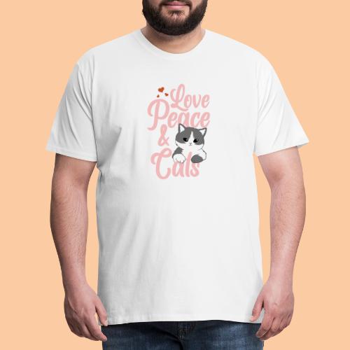 Love Peace & Cats - Men's Premium T-Shirt