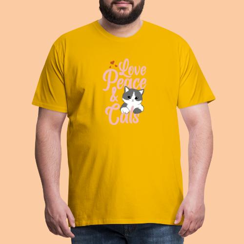 Love Peace & Cats - Men's Premium T-Shirt