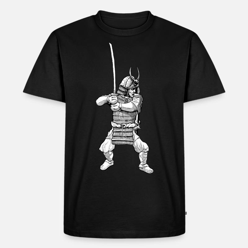 Samurai - Männer Premium Bio T-Shirt - Schwarz