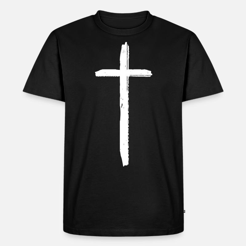 kreuz - Männer Premium Bio T-Shirt - Schwarz
