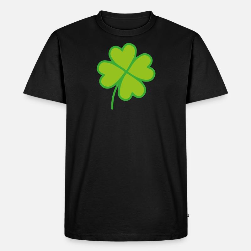 Glücksklee - Männer Premium Bio T-Shirt - Schwarz