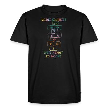 Mon enfance, le paradis et l’enfer, qui le connaît encore - T-shirt Premium bio Homme - noir - Devant - Nico (187cm)