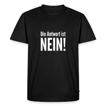 Répondre non - T-shirt Premium bio Homme - noir - Devant - Nico (187cm)