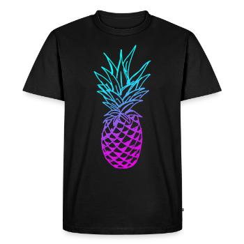 Pineapple Glow - Men's Premium Organic T-Shirt - black - Front - Nico (187cm)