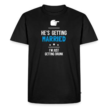 Il se marie à la fête de la vie - T-shirt Premium bio Homme - noir - Devant - Nico (187cm)