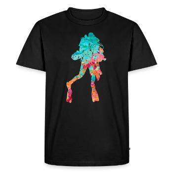 Deep Sea Divers and Divers PopArt - Men's Premium Organic T-Shirt - black - Front - Nico (187cm)