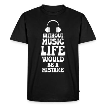 Sans musique - T-shirt Premium bio Homme - noir - Devant - Nico (187cm)