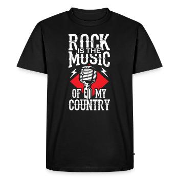 Le rock est la musique de mon pays - T-shirt Premium bio Homme - noir - Devant - Nico (187cm)