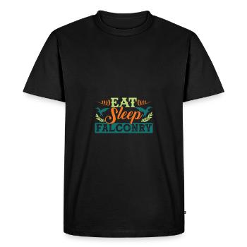 Manger Dormir Fauconnerie - T-shirt Premium bio Homme - noir - Devant - Nico (187cm)