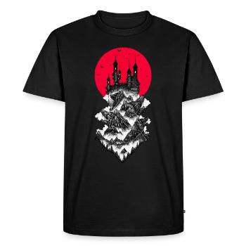 Château Dracula - noir, blanc, rouge - T-shirt Premium bio Homme - noir - Devant - Nico (187cm)