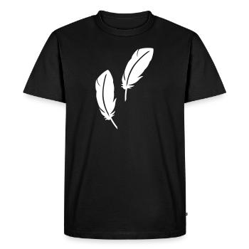 feathers - Men's Premium Organic T-Shirt - black - Front - Nico (187cm)