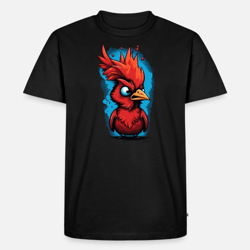 Kardinal Vogel Rotkardinal - Männer Premium Bio T-Shirt - Schwarz