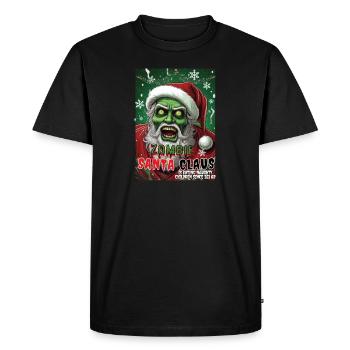 Zombie Zanta Claus Ugly Sweater XMAS - Men's Premium Organic T-Shirt - black - Front - Nico (187cm)