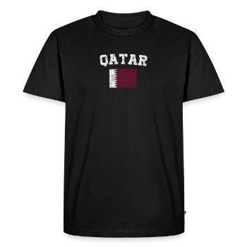 Drapeau qatari shirt - Vintage Qatar T-shirt - T-shirt Premium bio Homme - noir - Devant - Nico (187cm)