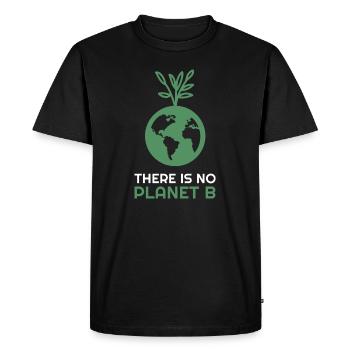 There is no Planet B - Erde mit Baum - Männer Premium Bio T-Shirt - Schwarz - Vorne - Nico (187cm)