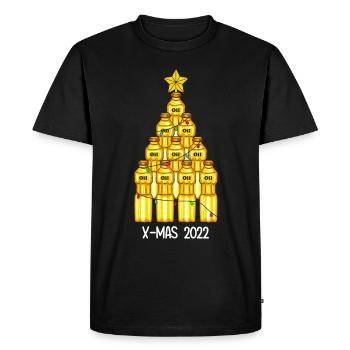 X-Mas 2022 Bouteilles d’huile Arbre de Noël Noël - T-shirt Premium bio Homme - noir - Devant - Nico (187cm)