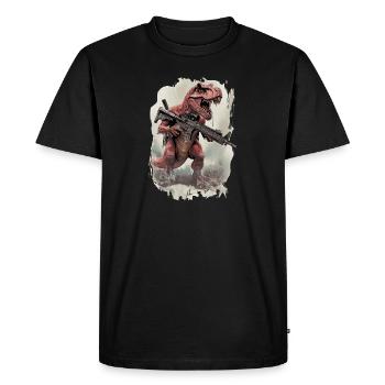 Trex Soldier Dino AR15 Warrior Forces - T-shirt Premium bio Homme - noir - Devant - Nico (187cm)