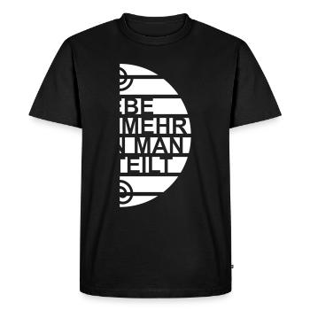 L'AMOUR EST PLUS mot salade Si elle partage - - T-shirt Premium bio Homme - noir - Devant - Nico (187cm)