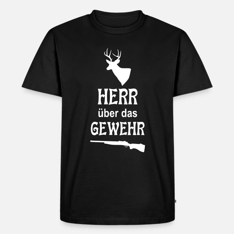 Herr über das Gewehr - Männer Premium Bio T-Shirt - Schwarz