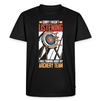 Tir à l’arc Flèche Tir à l’arc Tir à l’arc - T-shirt Premium bio Homme - noir - Devant - Nico (187cm)