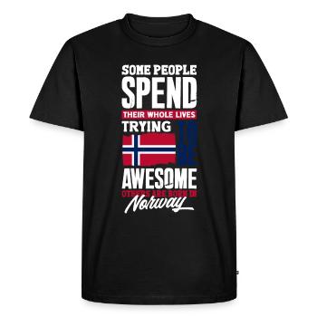 Norway Norwegian Norway Flag Funny Quote - Men's Premium Organic T-Shirt - black - Front - Nico (187cm)