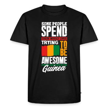 Guinée Guinée Guinée Drapeau Guinée Citation amusante - T-shirt Premium bio Homme - noir - Devant - Nico (187cm)