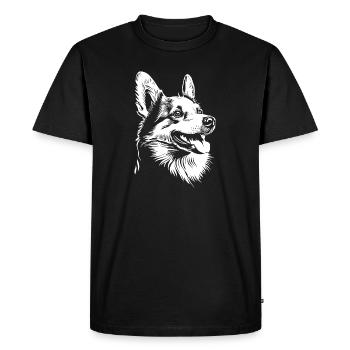 Corgi - Fan de chien - T-shirt Premium bio Homme - noir - Devant - Nico (187cm)