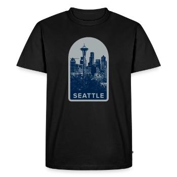 Insigne de la Skyline de Seattle - T-shirt Premium bio Homme - noir - Devant - Nico (187cm)