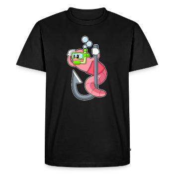 Pêche à l’hameçon Worm Angler - T-shirt Premium bio Homme - noir - Devant - Nico (187cm)