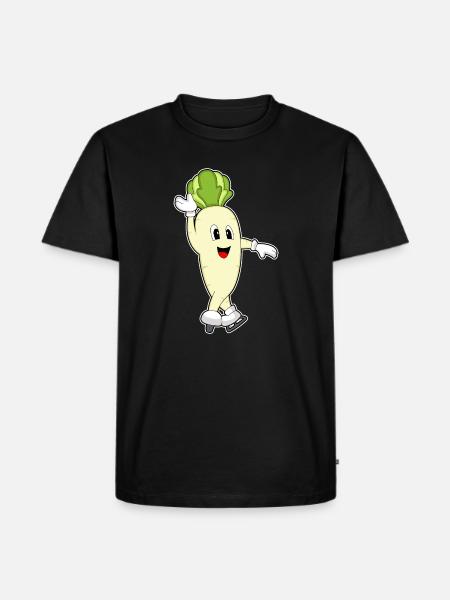 Radieschen Eislaufen Schlittschuhe - Männer Premium Bio T-Shirt - Schwarz