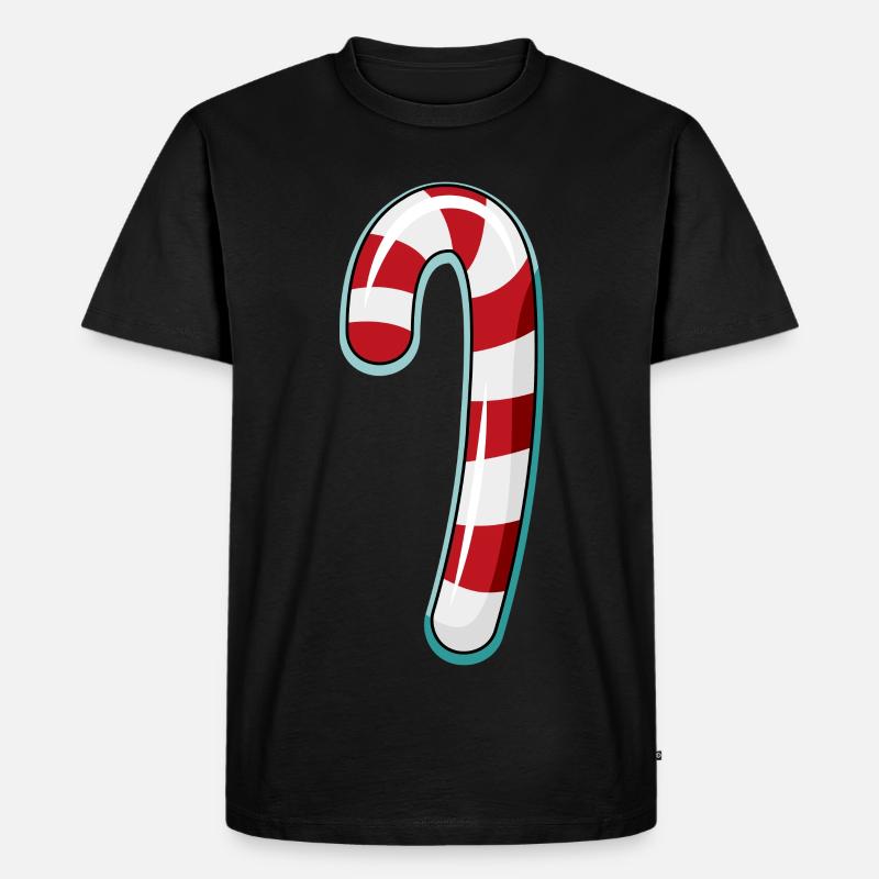 Zuckerstange gestreiftes Design - Männer Premium Bio T-Shirt - Schwarz