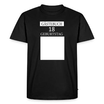 Livre d’or 18e anniversaire - T-shirt Premium bio Homme - noir - Devant - Nico (187cm)