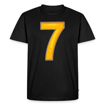 Number Seven - Number 7 Number - Men's Premium Organic T-Shirt - black - Front - Nico (187cm)