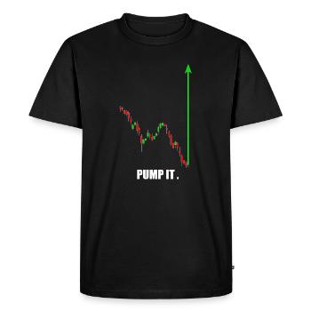 pump it, crypto, stocks, gym, fitness, trading - Men's Premium Organic T-Shirt - black - Front - Nico (187cm)