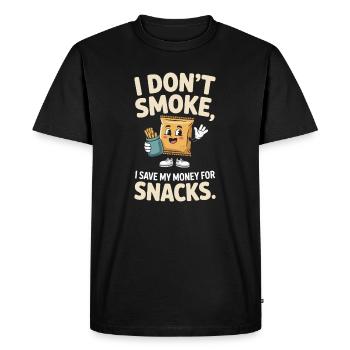 Je ne fume pas J’économise mon argent Collations Non-fumeur - T-shirt Premium bio Homme - noir - Devant - Nico (187cm)