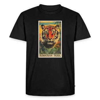 Sumatran tiger - Men's Premium Organic T-Shirt - black - Front - Nico (187cm)