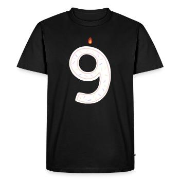 Festive Birthday Number Nine Illustration - Men's Premium Organic T-Shirt - black - Front - Nico (187cm)