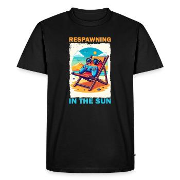 Vacances de jeu à la plage - T-shirt Premium bio Homme - noir - Devant - Nico (187cm)