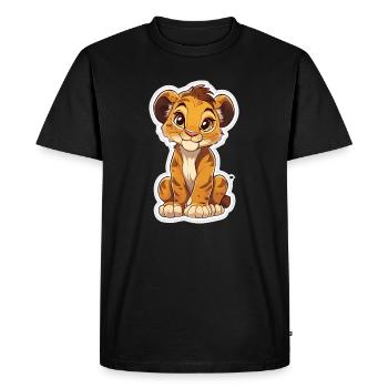 Lion - Men's Premium Organic T-Shirt - black - Front - Nico (187cm)