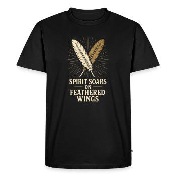 Feather And Dream Boho Festival Spiritual Pattern - Men's Premium Organic T-Shirt - black - Front - Nico (187cm)
