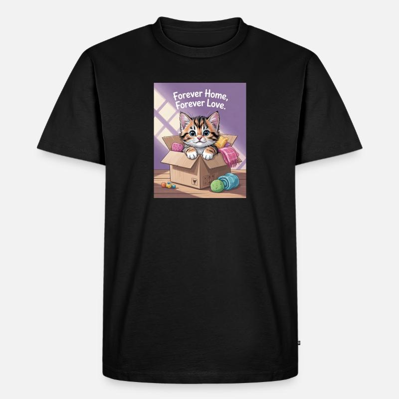 Forever Home Kitten in Box - Männer Premium Bio T-Shirt - Schwarz