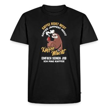 Coffee doesn't talk – I like coffee - Men's Premium Organic T-Shirt - black - Front - Nico (187cm)