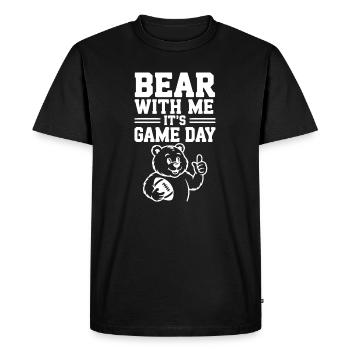 Bear With Me, It’s Game Day - Men's Premium Organic T-Shirt - black - Front - Nico (187cm)